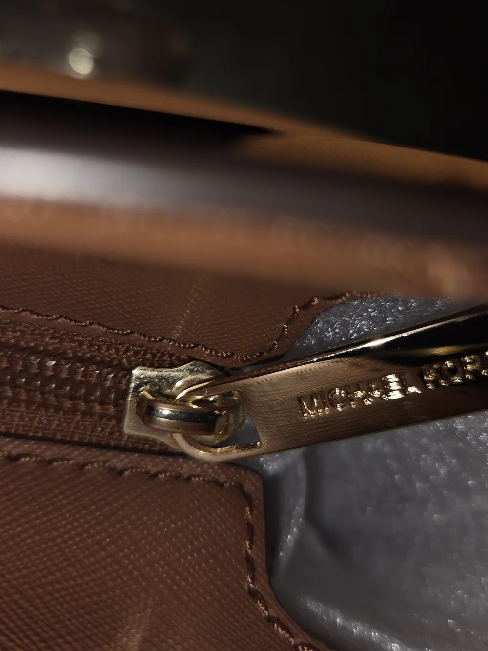 Michael Kors Camel/Tan Saffiano Leather Tote with Gold Hardware